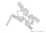 幼児・子供向け　はさみの練習プリント　切り絵　ナスカの地上絵３　クモ